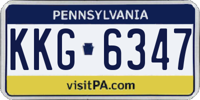 PA license plate KKG6347