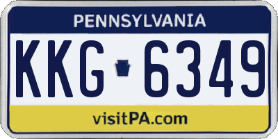 PA license plate KKG6349