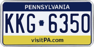 PA license plate KKG6350