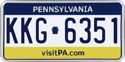 PA license plate KKG6351