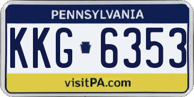 PA license plate KKG6353