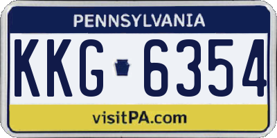 PA license plate KKG6354