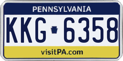 PA license plate KKG6358