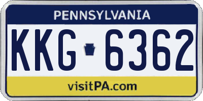 PA license plate KKG6362