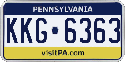 PA license plate KKG6363