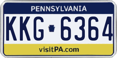 PA license plate KKG6364