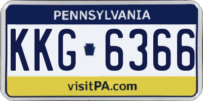 PA license plate KKG6366