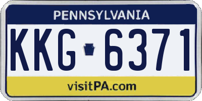PA license plate KKG6371