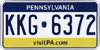 PA license plate KKG6372