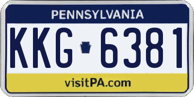 PA license plate KKG6381