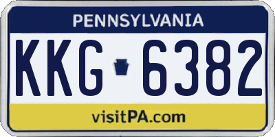 PA license plate KKG6382