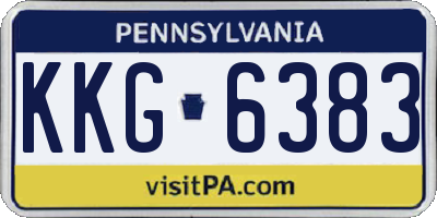 PA license plate KKG6383