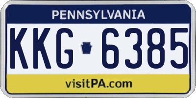 PA license plate KKG6385