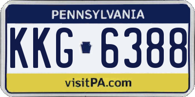 PA license plate KKG6388