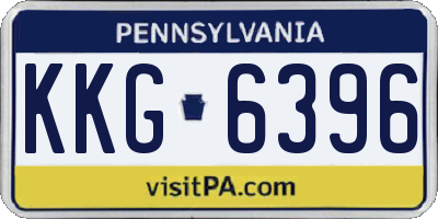PA license plate KKG6396