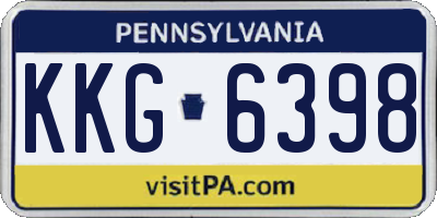 PA license plate KKG6398