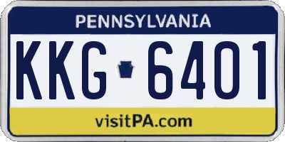 PA license plate KKG6401