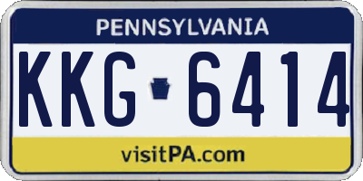 PA license plate KKG6414