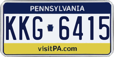 PA license plate KKG6415