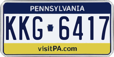 PA license plate KKG6417