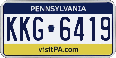 PA license plate KKG6419