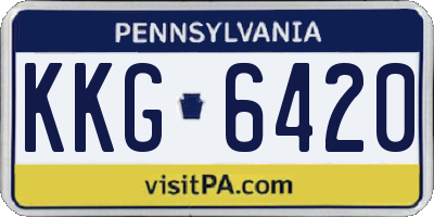 PA license plate KKG6420
