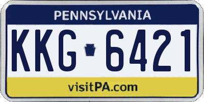 PA license plate KKG6421