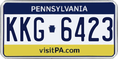 PA license plate KKG6423