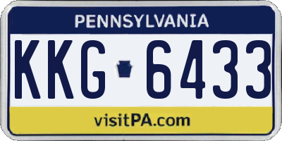 PA license plate KKG6433
