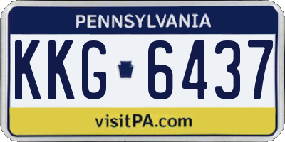 PA license plate KKG6437