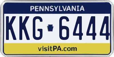 PA license plate KKG6444