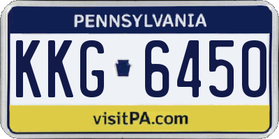 PA license plate KKG6450