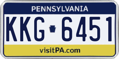 PA license plate KKG6451