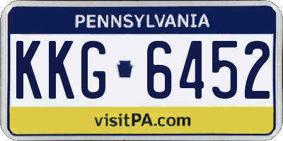 PA license plate KKG6452