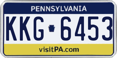 PA license plate KKG6453