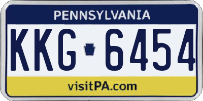 PA license plate KKG6454