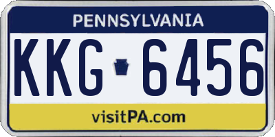 PA license plate KKG6456