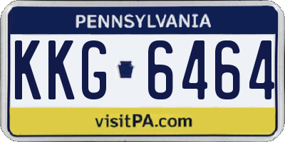 PA license plate KKG6464