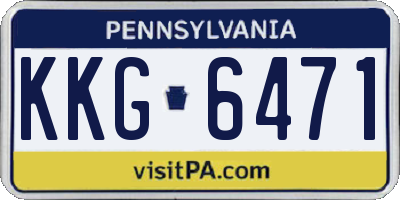PA license plate KKG6471