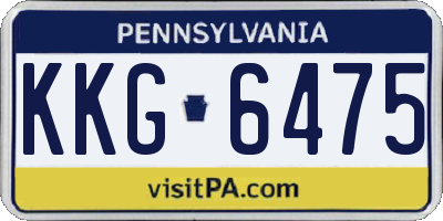 PA license plate KKG6475