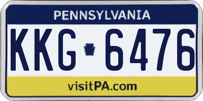 PA license plate KKG6476