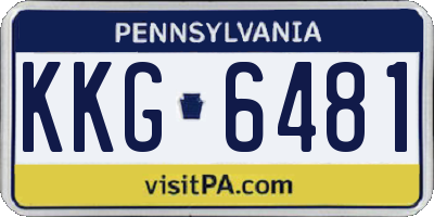PA license plate KKG6481