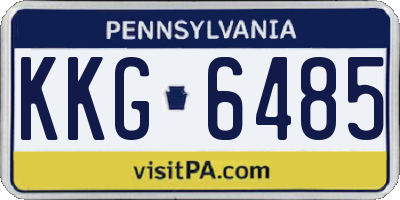 PA license plate KKG6485