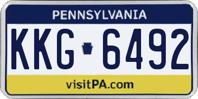 PA license plate KKG6492