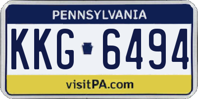 PA license plate KKG6494