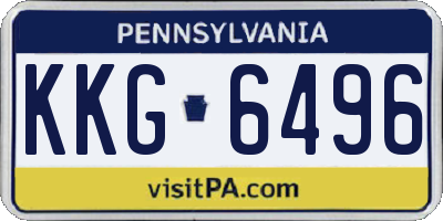 PA license plate KKG6496