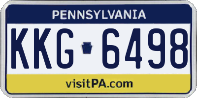 PA license plate KKG6498