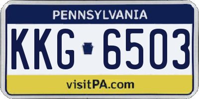 PA license plate KKG6503