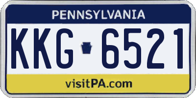PA license plate KKG6521