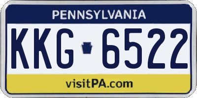 PA license plate KKG6522